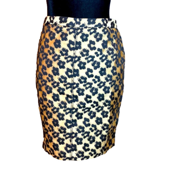ANN Taylor gold pattern pencil skirt - Picture 1 of 7